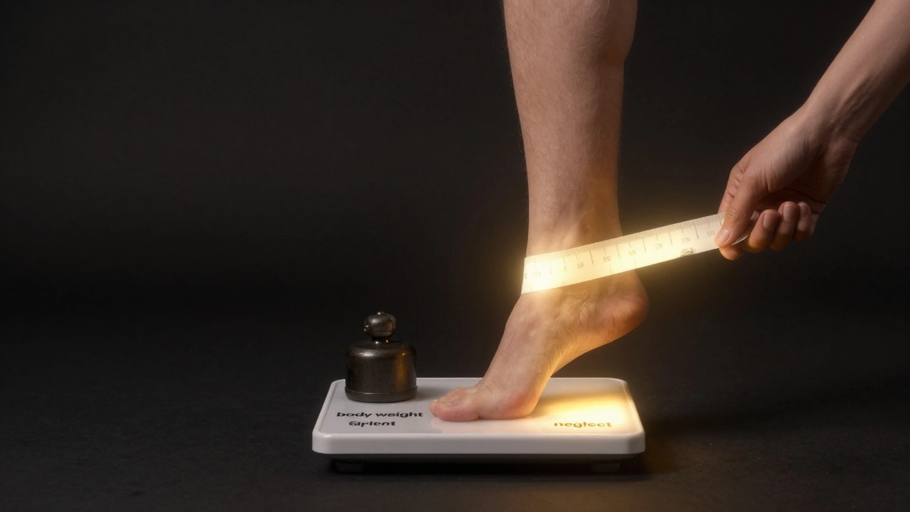 Symbolický obraz nohy osvobozené od tíže zanedbávání pomocí podpory tejpem.