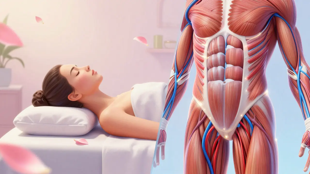 Konceptuální srovnání relaxační masáže a hloubkowej svalové regenerace.