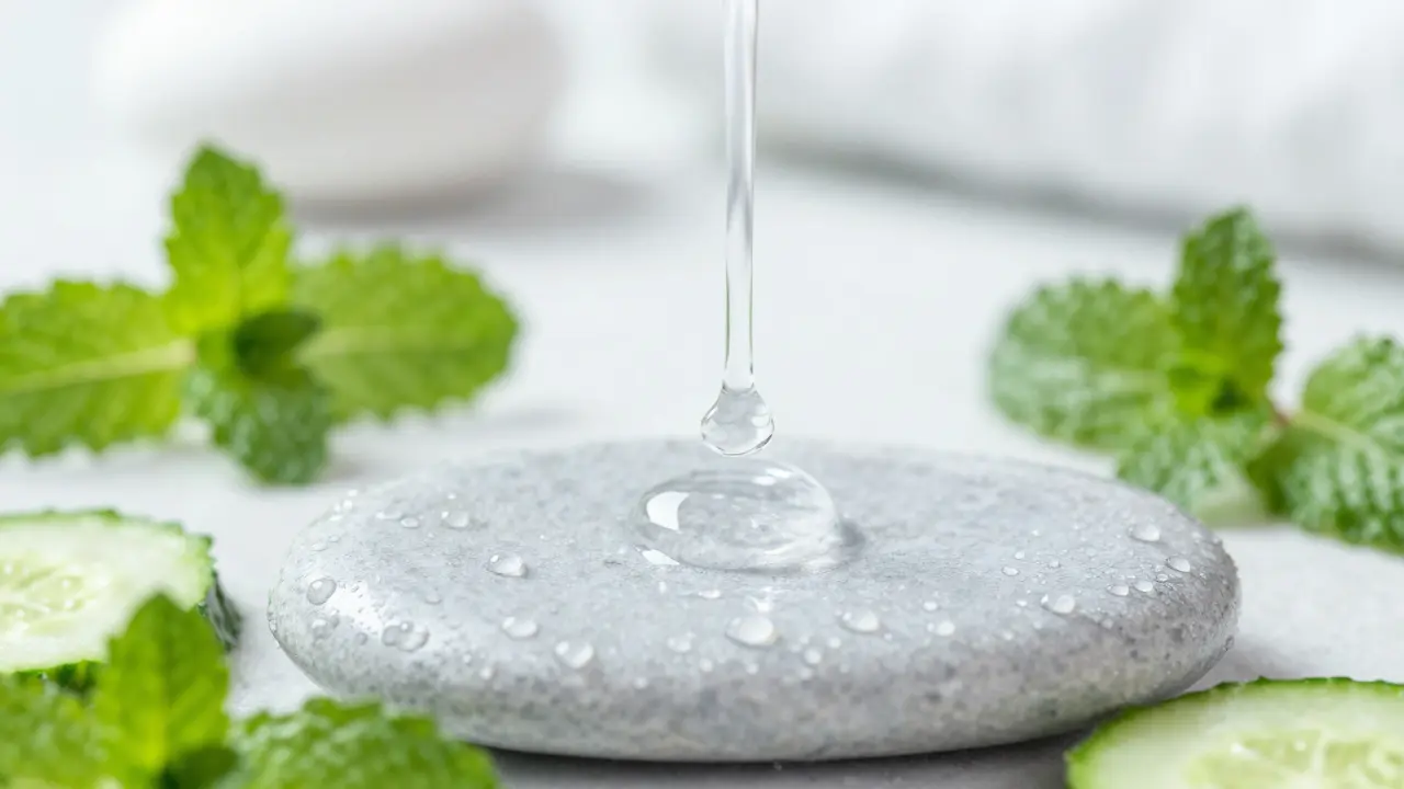 Kapky vody na kamenech symbolizující detoxikaci